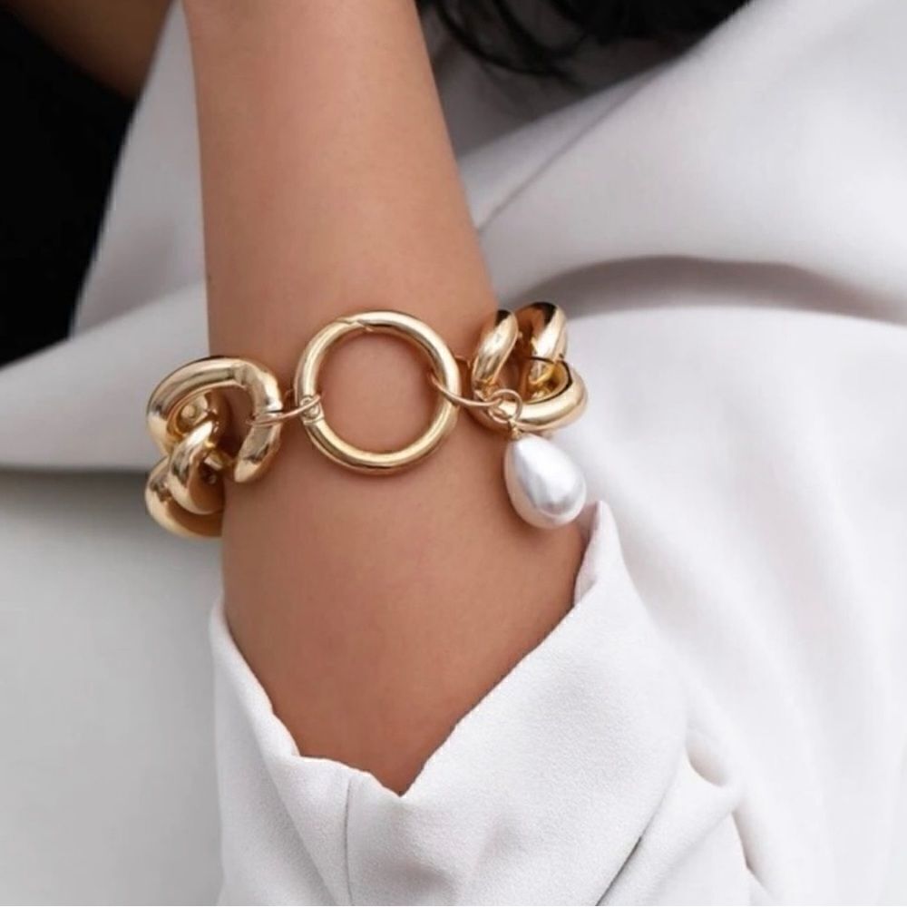 Thick gold chain bracelet #1085